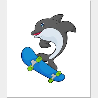 Dolphin Skater Skateboard Posters and Art